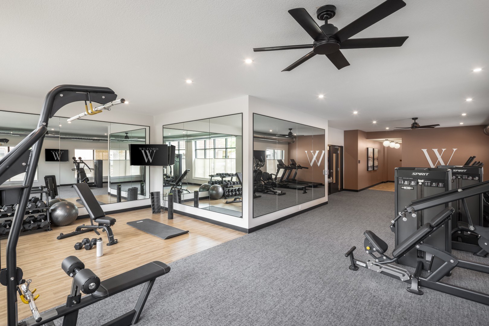 Fitness center and exercise equipment at Wilford in Waconia
