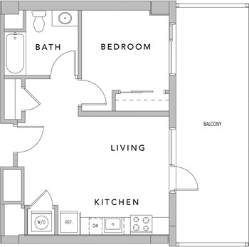 1B floor plan