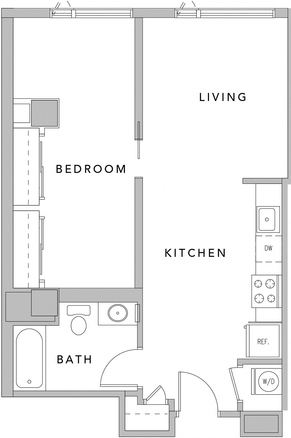 Floor plan layout diagram for 1AH