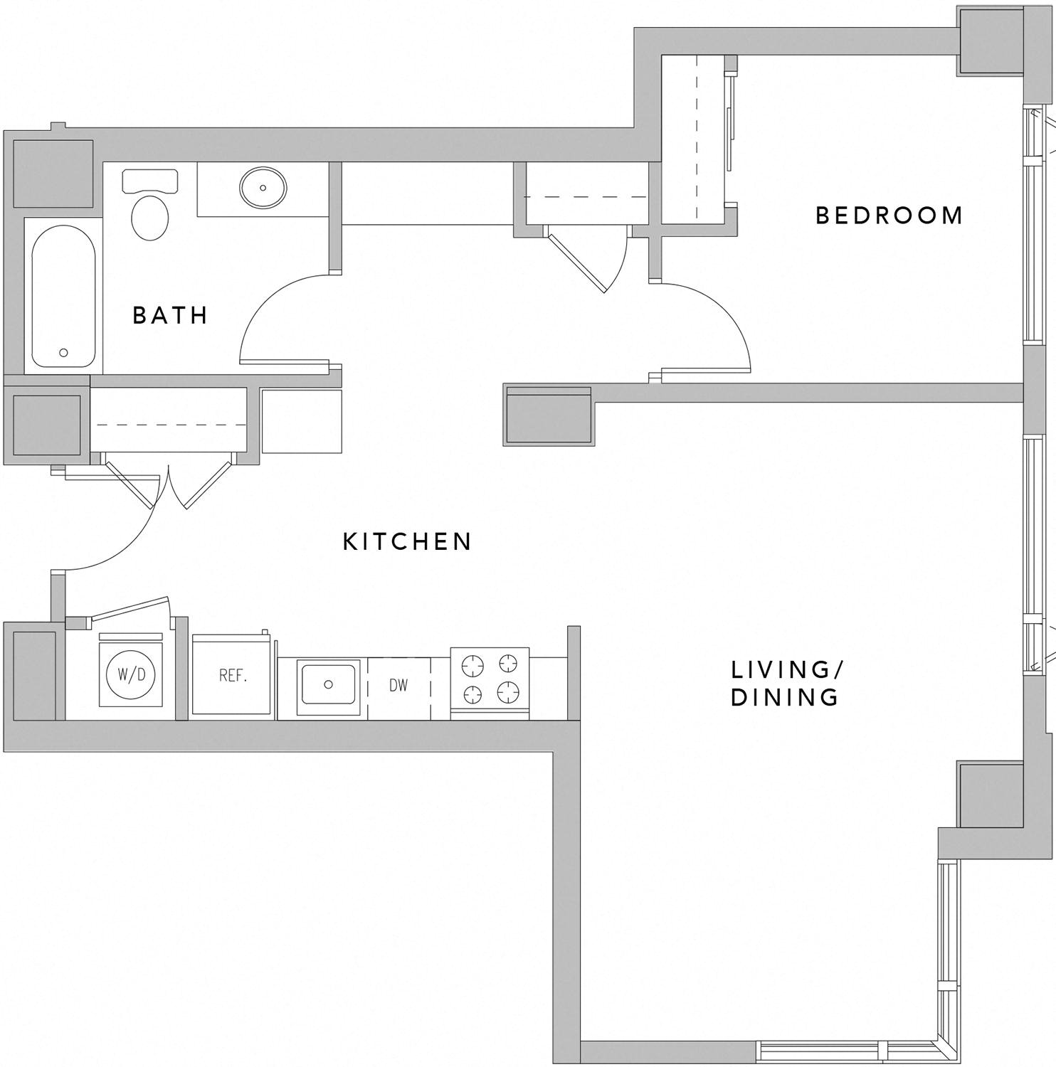 Floor plan layout diagram for 1BB