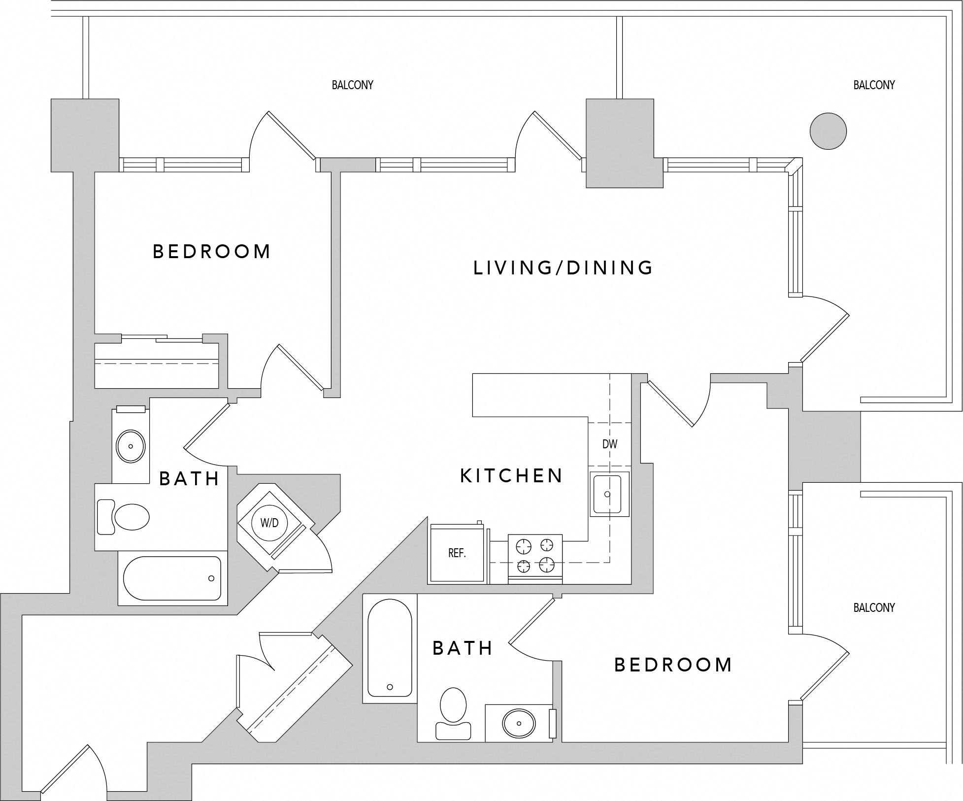 Floor plan layout diagram for 2K