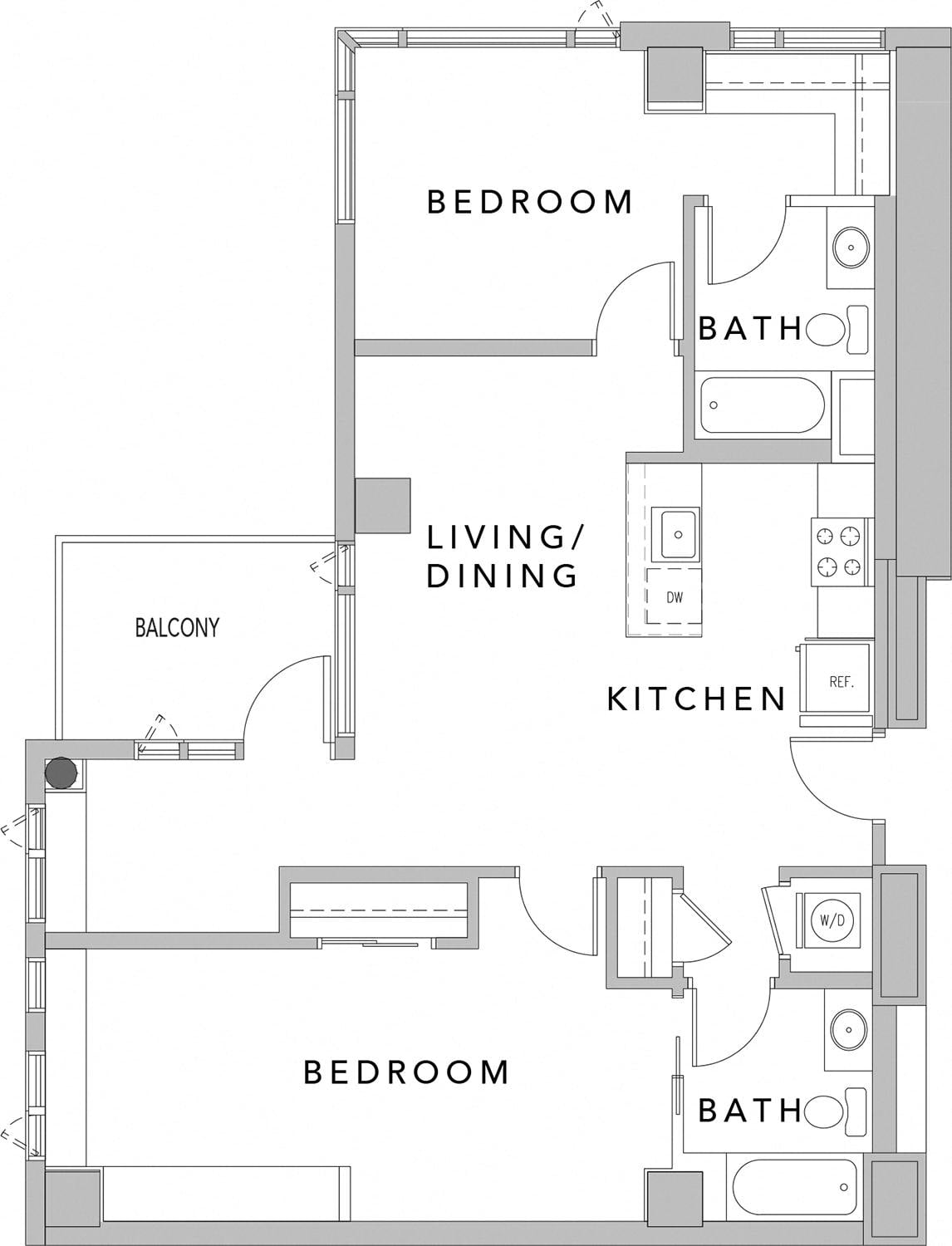 Floor plan layout diagram for 2V