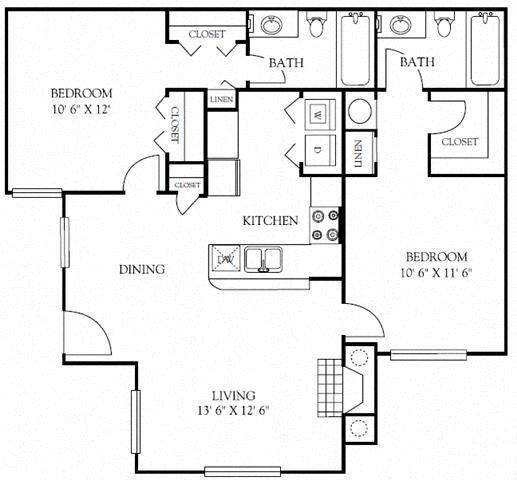 Floor plan layout diagram for 2B Renovation 2