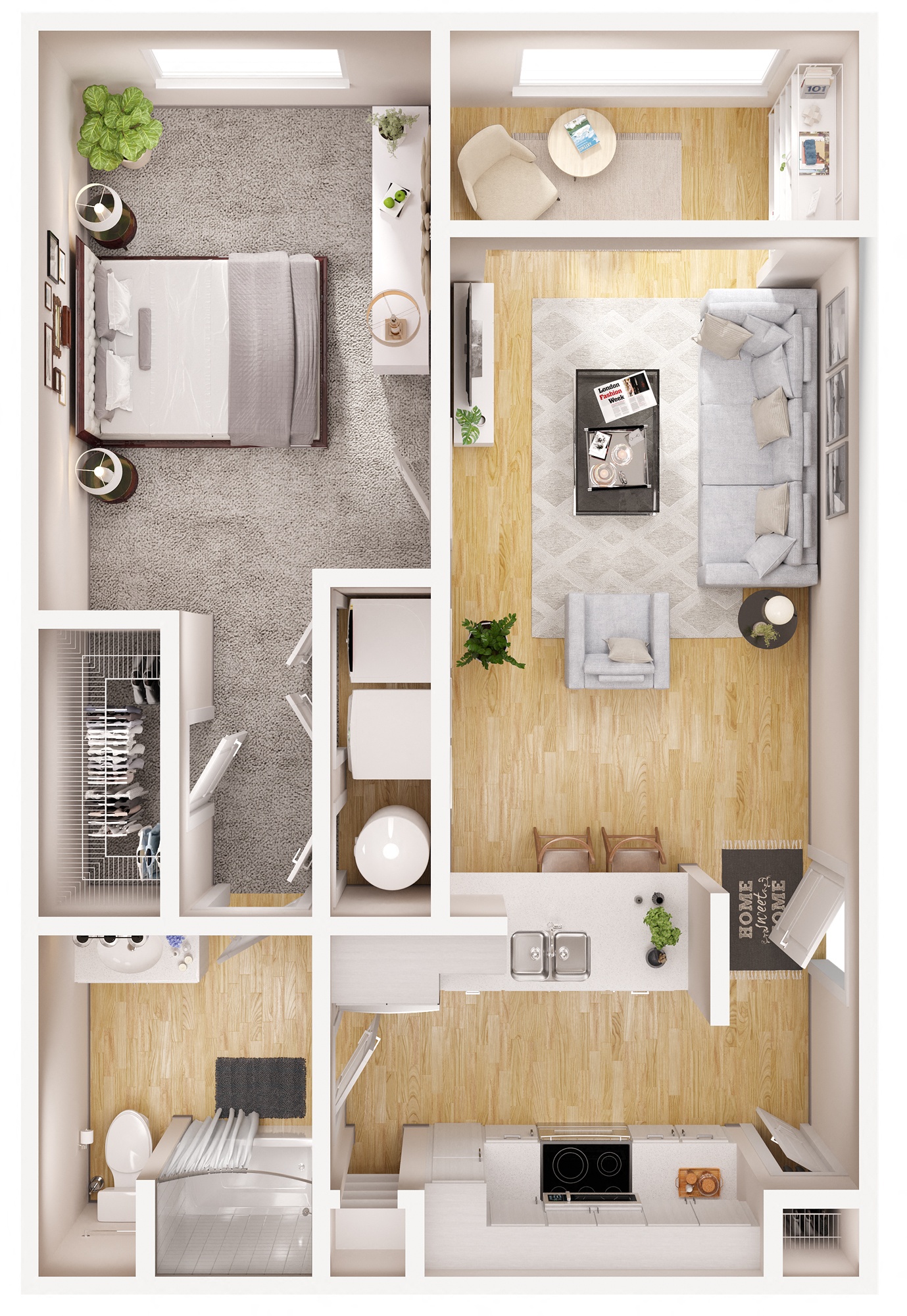 Floor plan layout diagram for 1C