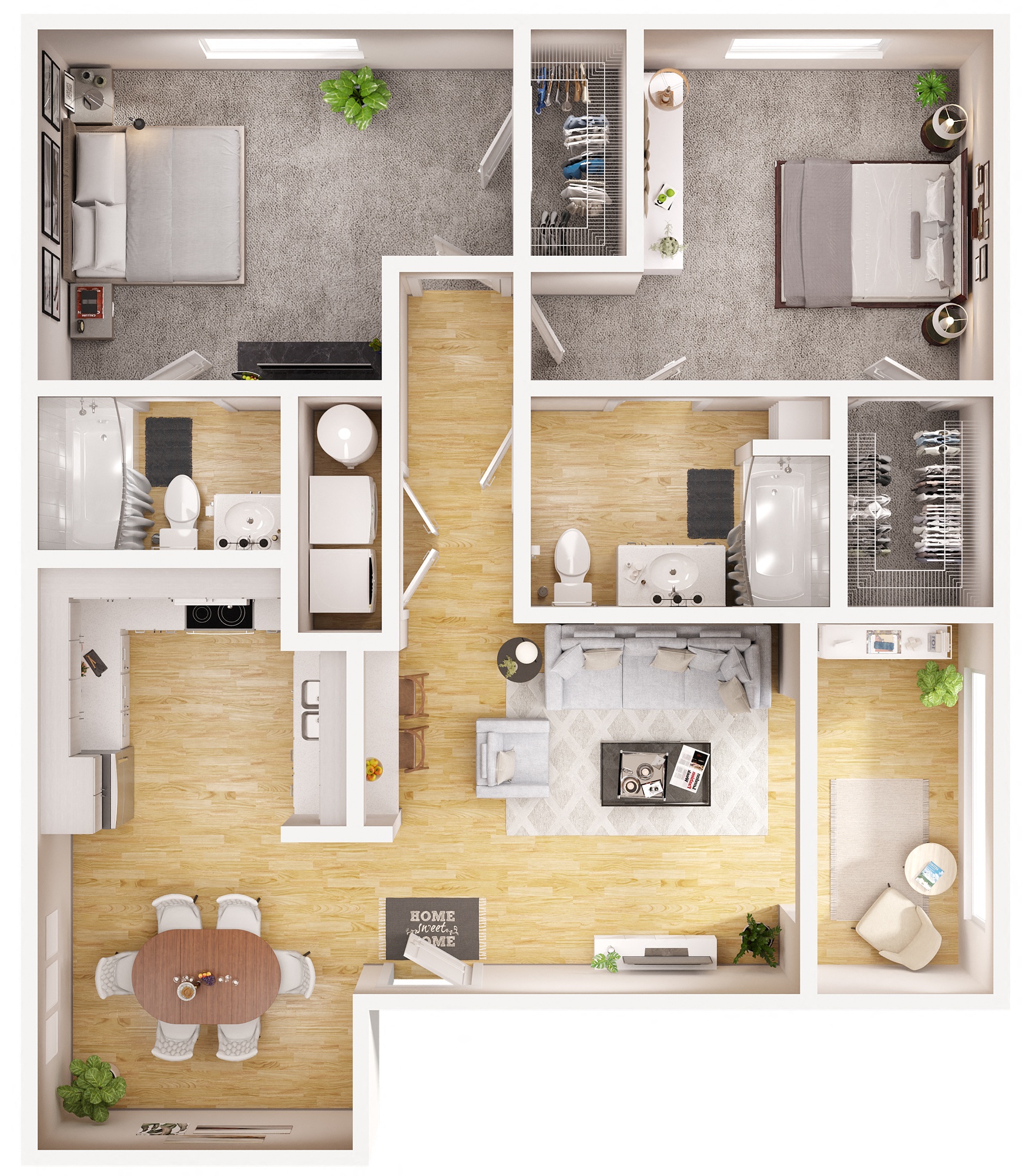 Floor plan layout diagram for 2C
