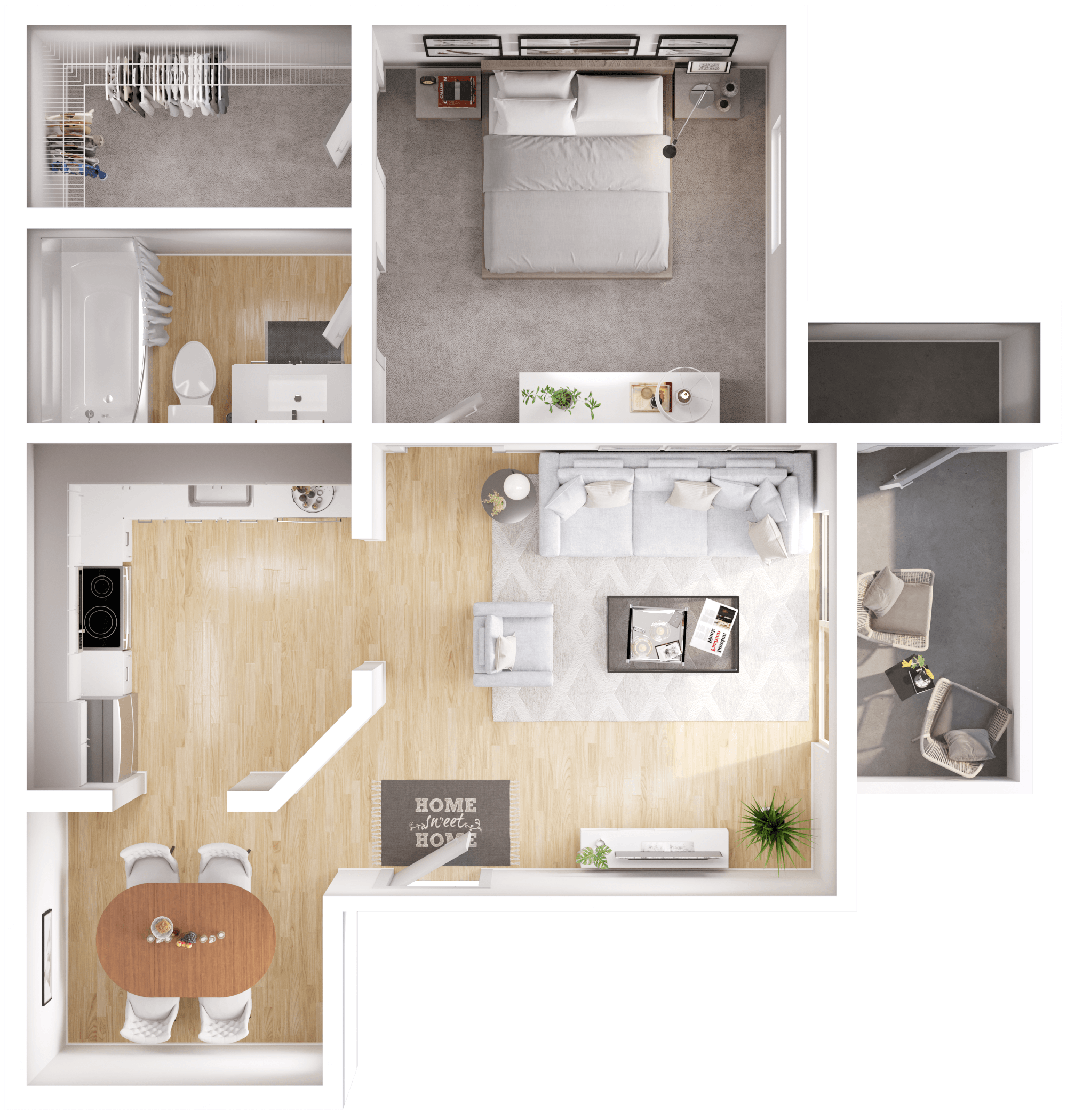 Floor plan layout diagram for 1A