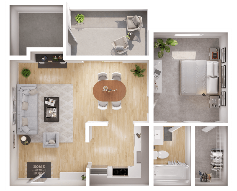 Floor plan layout diagram for 1C