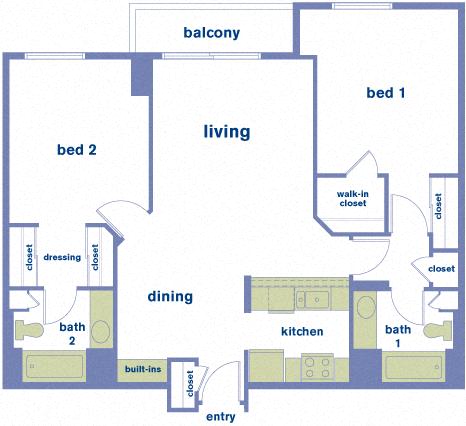 Floor plan layout diagram for 2A
