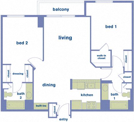 Floor plan layout diagram for 2A Renovation 2