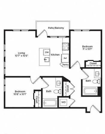 2A w/ Balcony floor plan