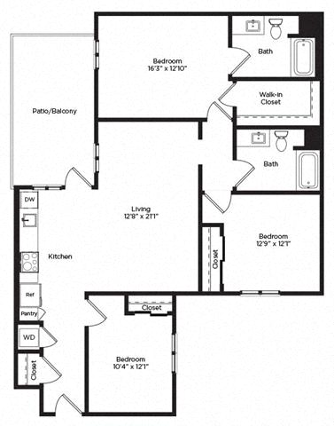 Floor plan layout diagram for 3A