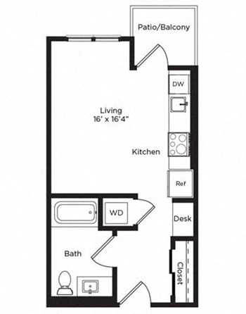 SA w/ Balcony floor plan