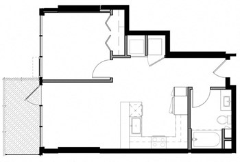1E w/ Balcony floor plan