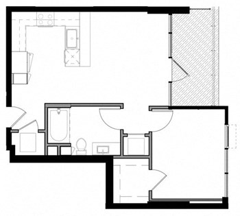1F w/ Balcony floor plan