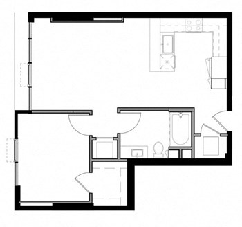 1J floor plan
