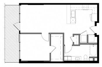 1L w/ Balcony floor plan