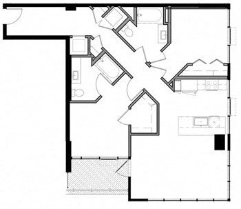 2E w/ Balcony floor plan