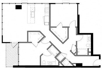 2K w/ Balcony floor plan
