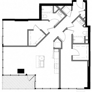 2M w/ Balcony floor plan