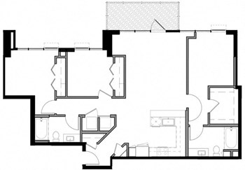 3D w/ Balcony floor plan