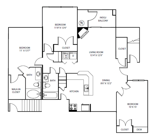 Floor plan layout diagram for 3A