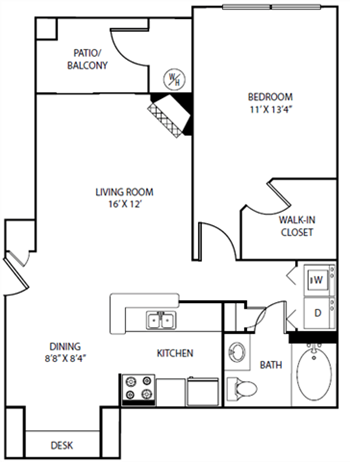 1B floor plan