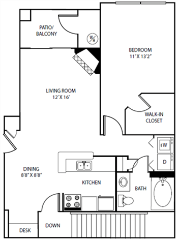 1D floor plan