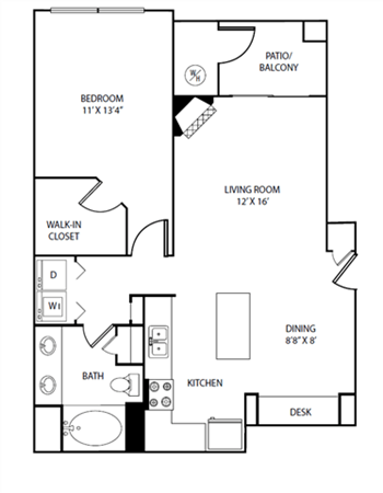1E floor plan