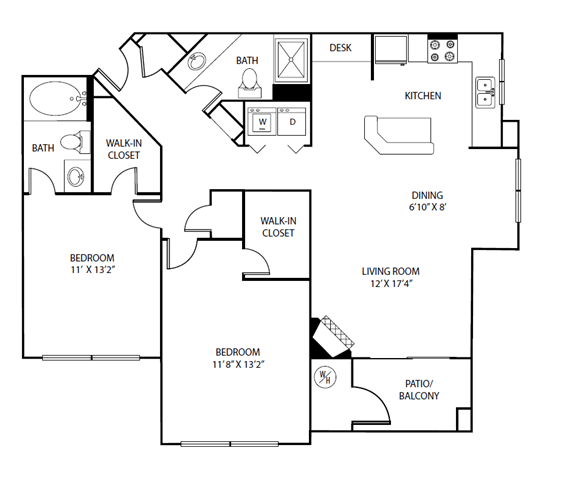 Floor plan layout diagram for 2D