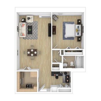 1K floor plan