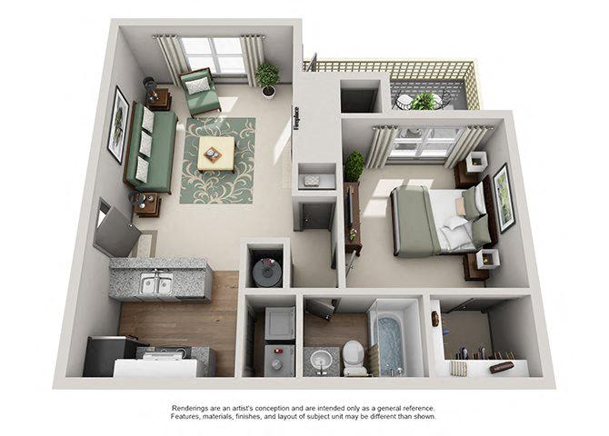 Floor plan layout diagram for 1A