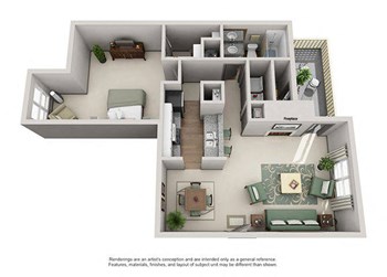 1D floor plan