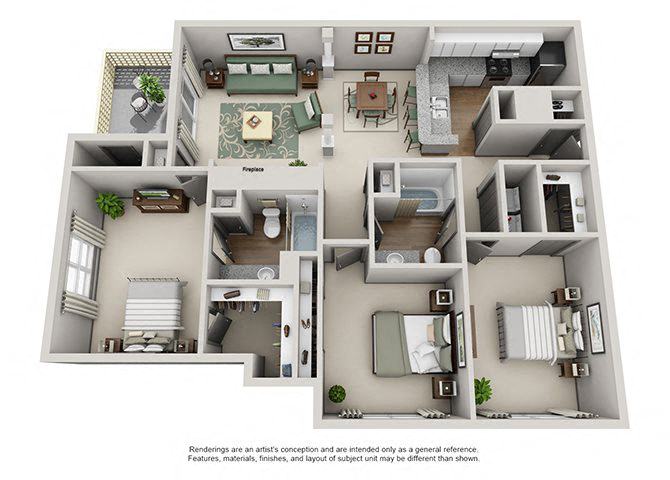 Floor plan layout diagram for 3A