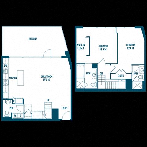 Floor plan layout diagram for 2K Renovation 2