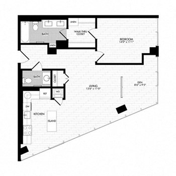 1W Den floor plan
