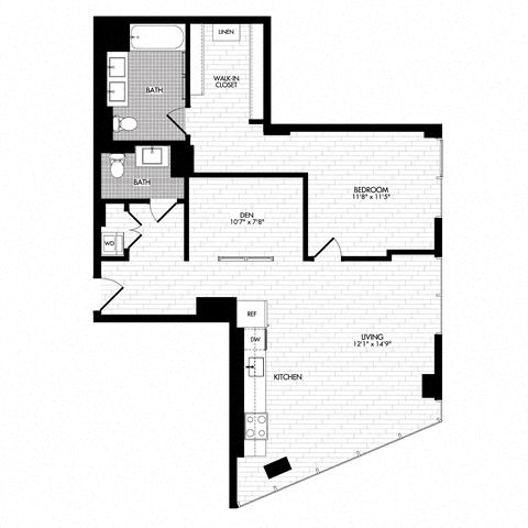 Floor plan layout diagram for 1Z Den