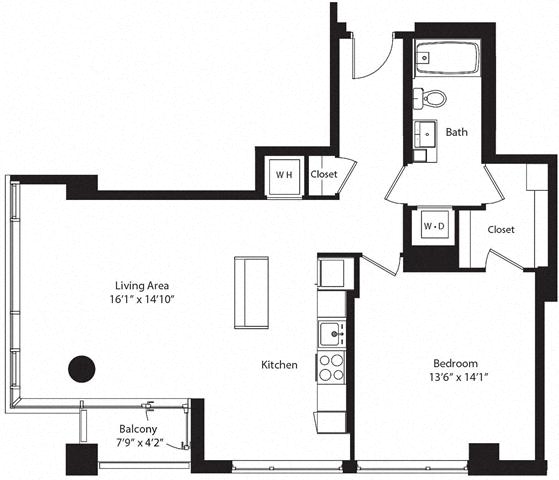 Floor plan layout diagram for 1AC