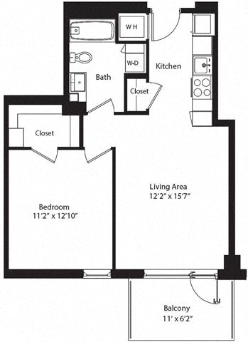 Floor plan layout diagram for 1A
