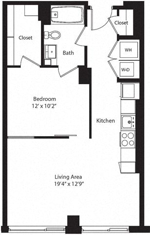 Floor plan layout diagram for 1E