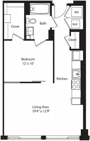 Floor plan layout diagram for 1H