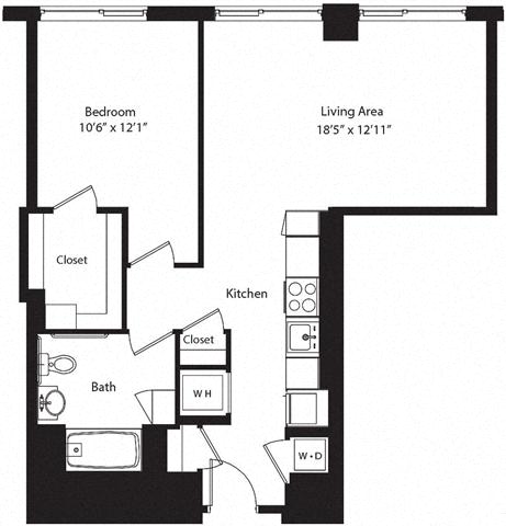 Floor plan layout diagram for 1S