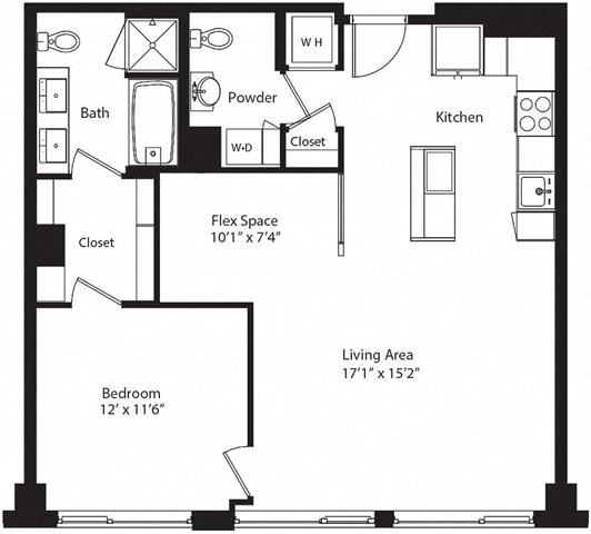 Floor plan layout diagram for 1Y Den