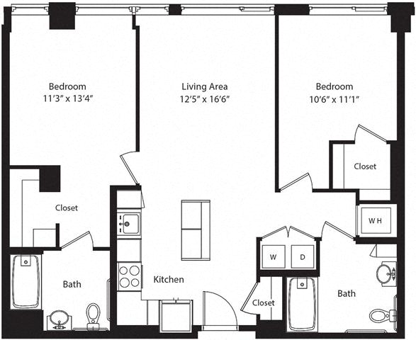 Floor plan layout diagram for 2A