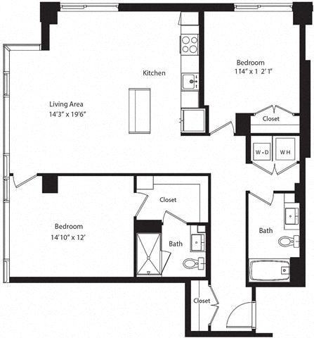 Floor plan layout diagram for 2C
