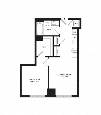 Floor plan layout diagram for 1J-C (Affordable Housing)