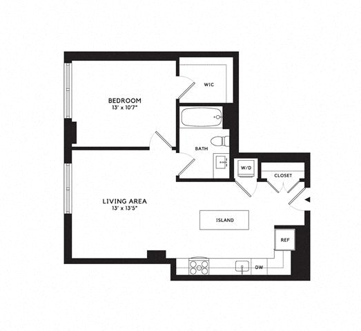 Floor plan layout diagram for 1M