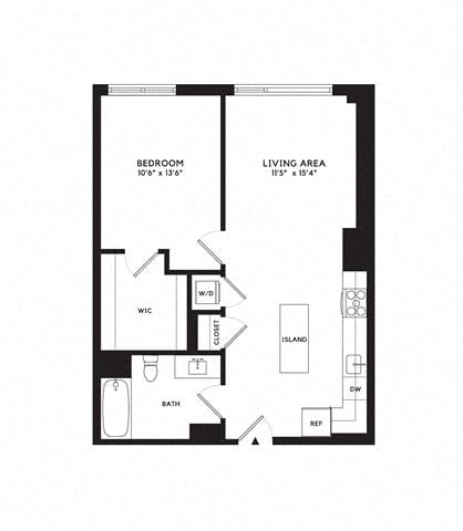 Floor plan layout diagram for 1U