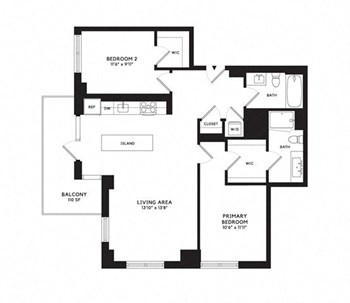 2H w/ Balcony floor plan
