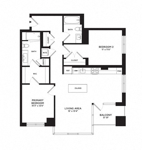 Floor plan layout diagram for 2K