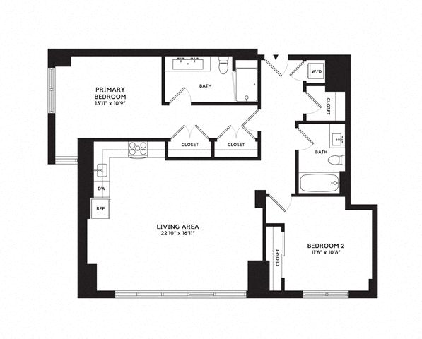 Floor plan layout diagram for 2N